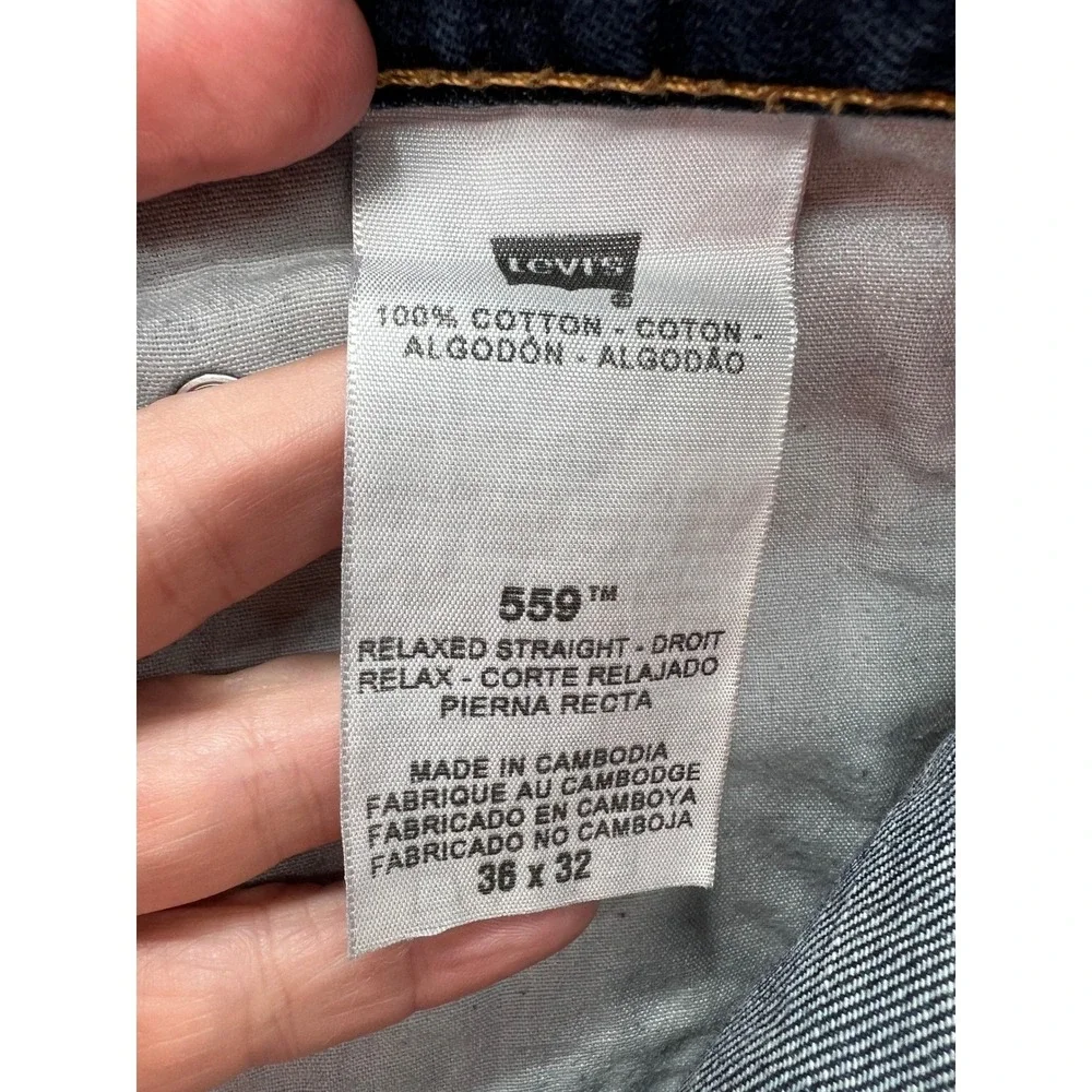 VTG Levis 559 Relaxed Straight Mens Jeans 36x32 Blue Medium Wash Denim